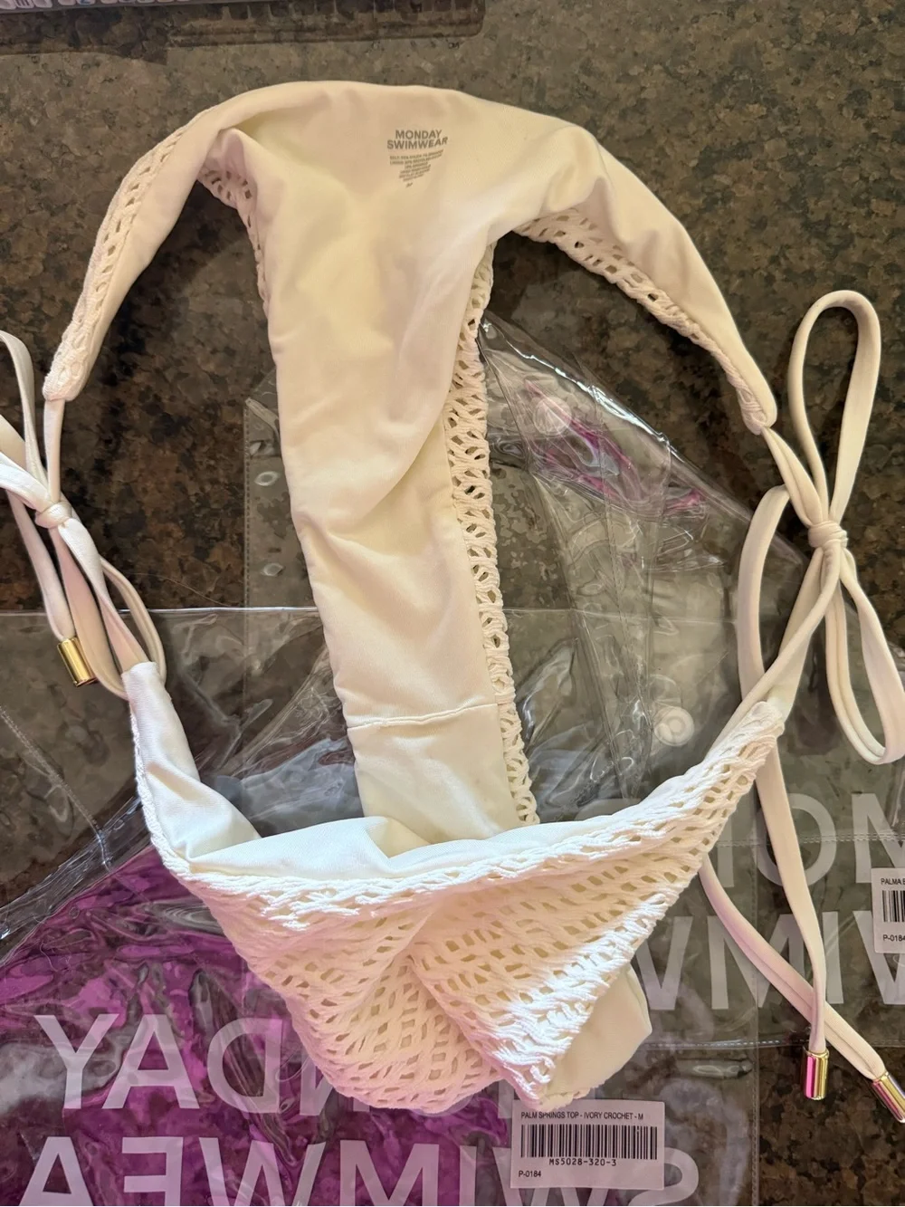 Monday Swimwear Ivory Crochet Bikini